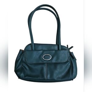 Koltov Green Faux Leather Satchel Handbag Multi Pocket Shoulder Purse Retro 90s